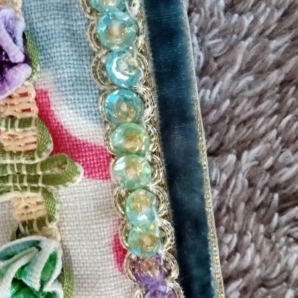 Y2K Style Linen Tie Belt Sequin And Ribbon Rosette - Picture 9 of 9